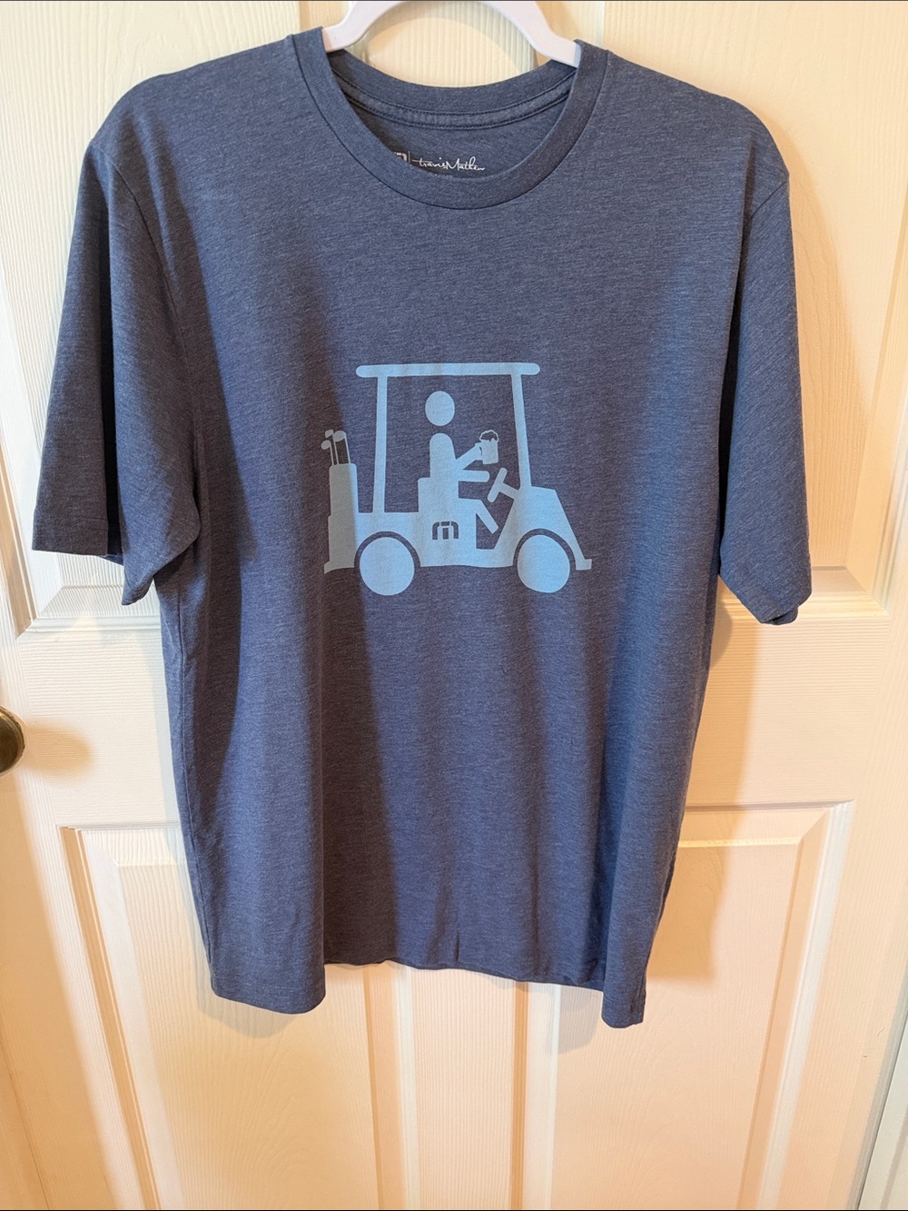 Travis Mathew Blue Graphic Tee Sz L.